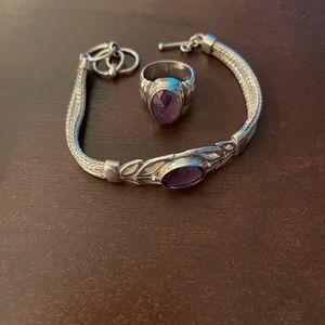 Sterling Silver Bracelet/ Ring Set